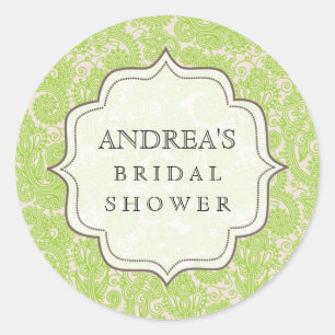 Lime Green Bridal Shower Dessert Table Tag Label