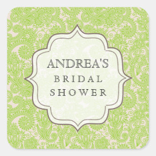 Lime Green Bridal Shower Dessert Table Tag Label