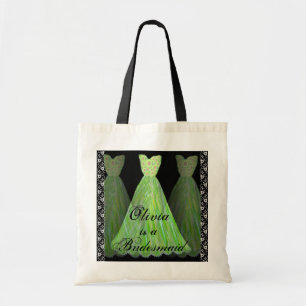 LIME GREEN Bridesmaid Dresses Cotton Tote Bag