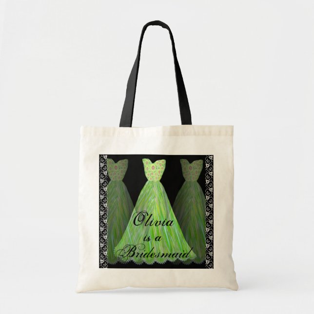 LIME GREEN Bridesmaid Dresses Cotton Tote Bag (Front)