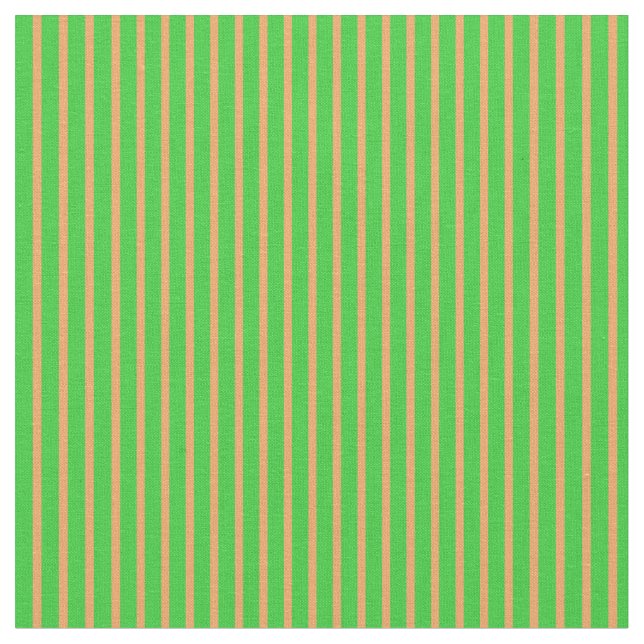 Lime Green & Brown Coloured Pattern of Stripes Fabric (Close Up)