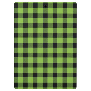 Lime Green Buffalo Country Lumberjack Plaid Clipboard