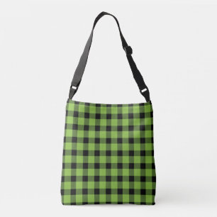 Lime Green Buffalo Country Lumberjack Plaid Crossbody Bag