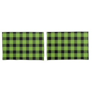 Lime Green Buffalo Country Lumberjack Plaid Pillowcase