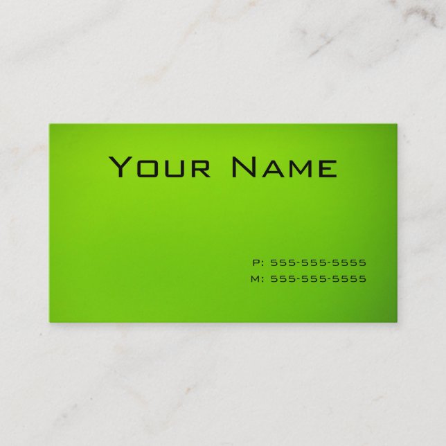 Lime Green Business Card (Front)