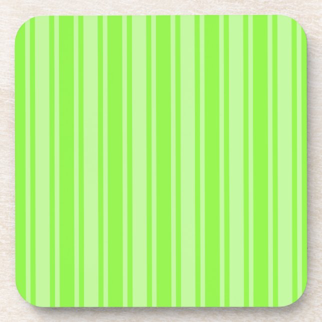 Lime green candy stripes coaster (Front)