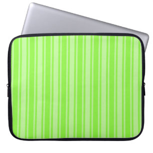 Lime green candy stripes laptop sleeve