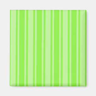 Lime green candy stripes magnet