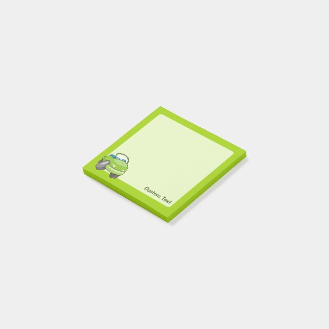 Lime Green Cartoon Car Post-it Notes (Angled)