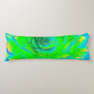 Lime Green Chartreuse Succulent Sedum Rosette Body Cushion