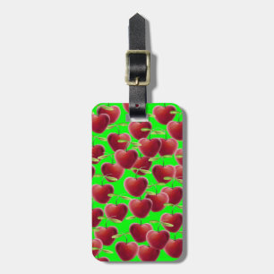Lime Green Cherry Splash Luggage Tag