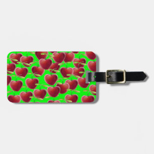 Lime Green Cherry Splash Luggage Tag