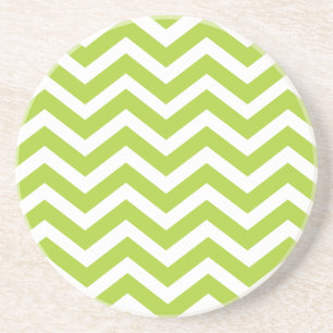 Lime Green Chevron Coaster