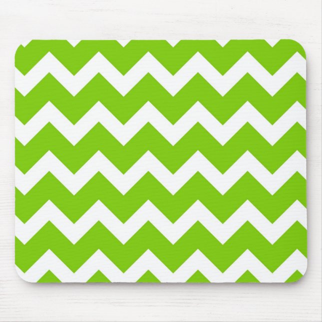Lime Green Chevron Mouse Mat (Front)