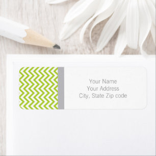 Lime Green Chevron Return Adress