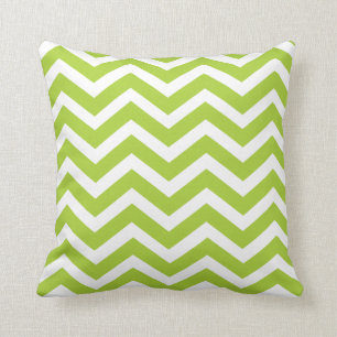 Lime Green Chevron Toss Pillow