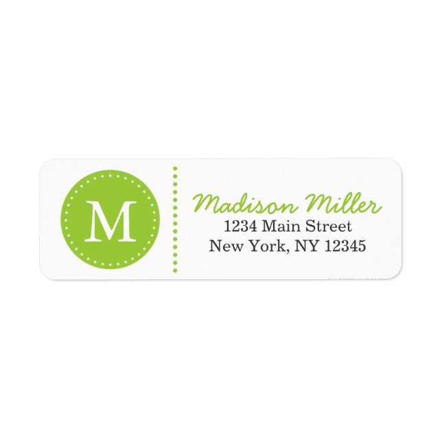 Lime Green Circle Dots Custom Monogram (Front)