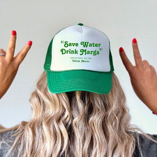 Lime Green Citrus Save Water, Drink Margs Trucker Hat