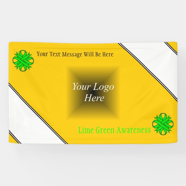 Lime Green Clover Ribbon by Kenneth Yoncich Banner (Horizontal)