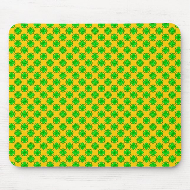 Lime Green Clover Ribbon by Kenneth Yoncich Mouse Mat (Front)
