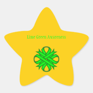 Lime Green Clover Ribbon by Kenneth Yoncich Star Sticker