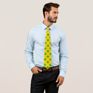 Lime Green Clover Ribbon by Kenneth Yoncich Tie