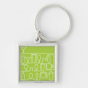 Lime green cocktail party key ring