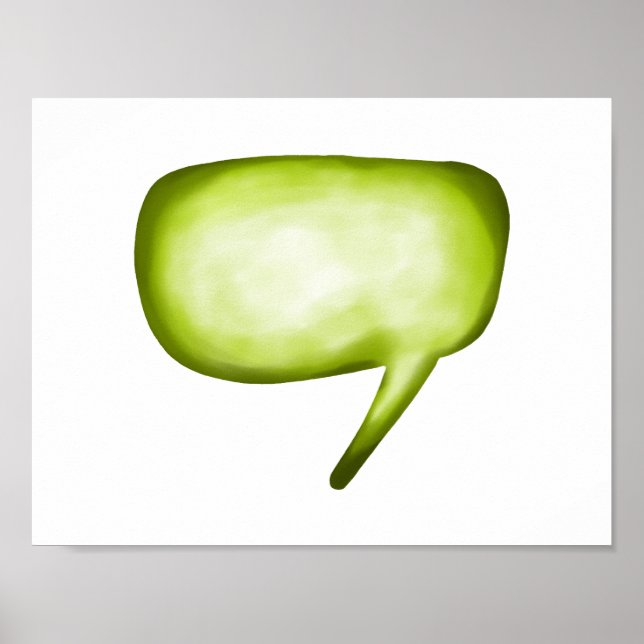 Lime Green Comic Word Bubble Poster (Front)