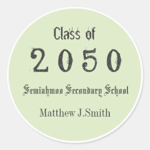 lime green cool, fun graduate stickers