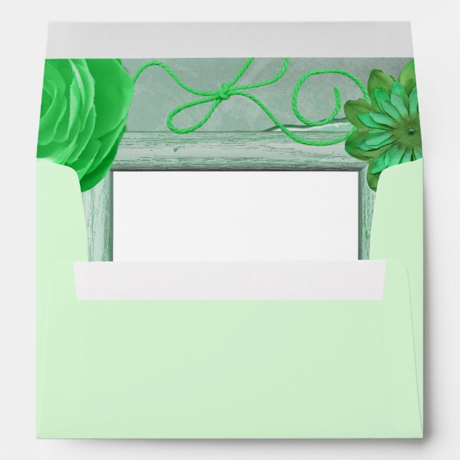 Lime Green Country Flowers Envelopes (Back (Bottom))