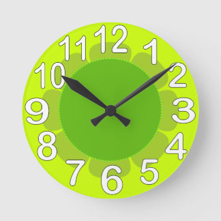 Lime Green country kitchen Round Clock