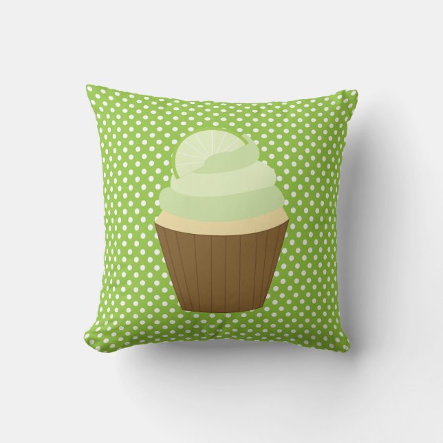 Lime Green Cupcake Cushion (Front)