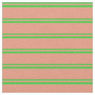Lime Green & Dark Salmon Pattern Fabric