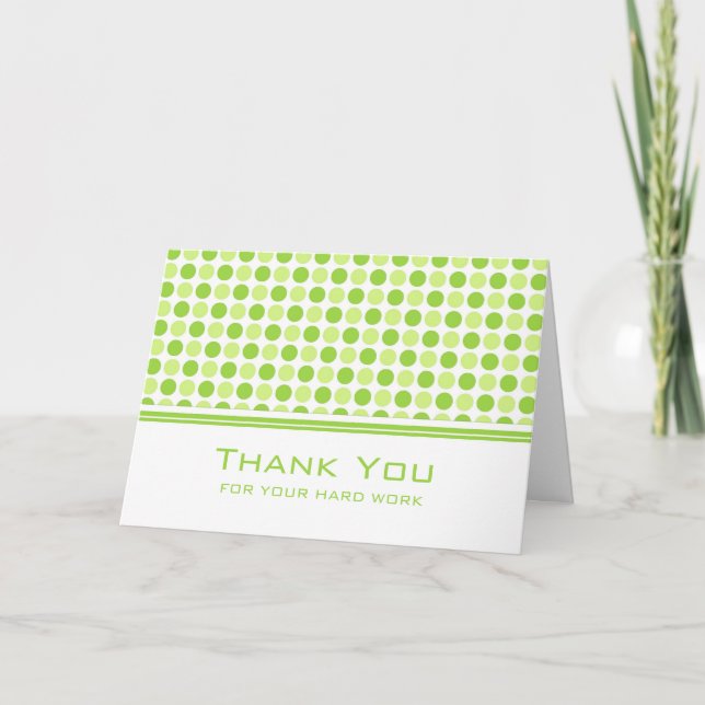 Lime Green Dots Employee Anniversary Card (Front)