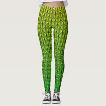 Lime Green Dragon Scale (Fade) Fantasy Leggings