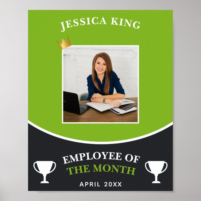 Lime Green Employee Of The Month Picture Poster (Front)