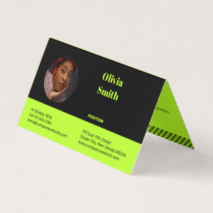 Lime-Green Entrepreneur Small Business Folded Card