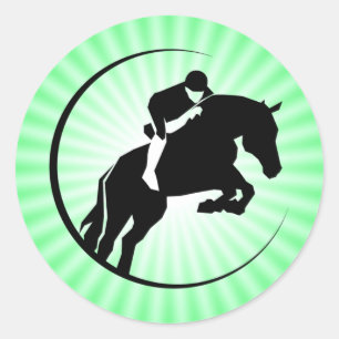 Lime Green Equestrian Classic Round Sticker