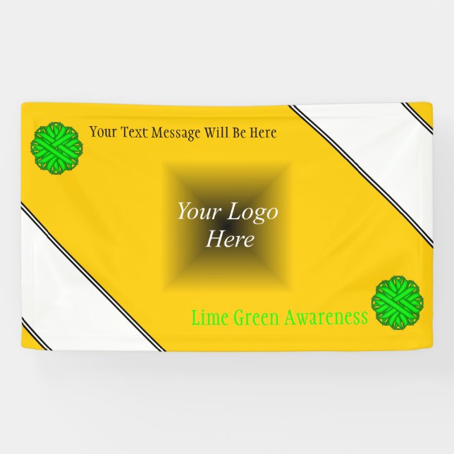 Lime Green Flower Ribbon by Kenneth Yoncich Banner (Horizontal)