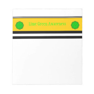 Lime Green Flower Ribbon by Kenneth Yoncich Notepad