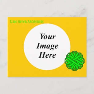 Lime Green Flower Ribbon Template by K Yoncich Postcard