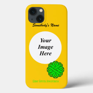 Lime Green Flower Ribbon Tmpl by Kenneth Yoncich iPhone 13 Case