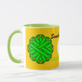 Lime Green Flower Ribbon Tmpl by Kenneth Yoncich Mug