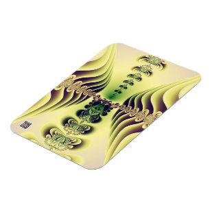 Lime Green Fractal Symmetry Abstract Art Magnet