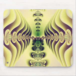 Lime Green Fractal Symmetry Abstract Art Mouse Mat