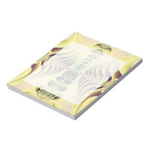 Lime Green Fractal Symmetry Abstract Art Notepad