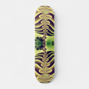Lime Green Fractal Symmetry Abstract Art Skateboard