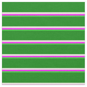 Lime Green, Fuchsia, Beige & Green Pattern Fabric