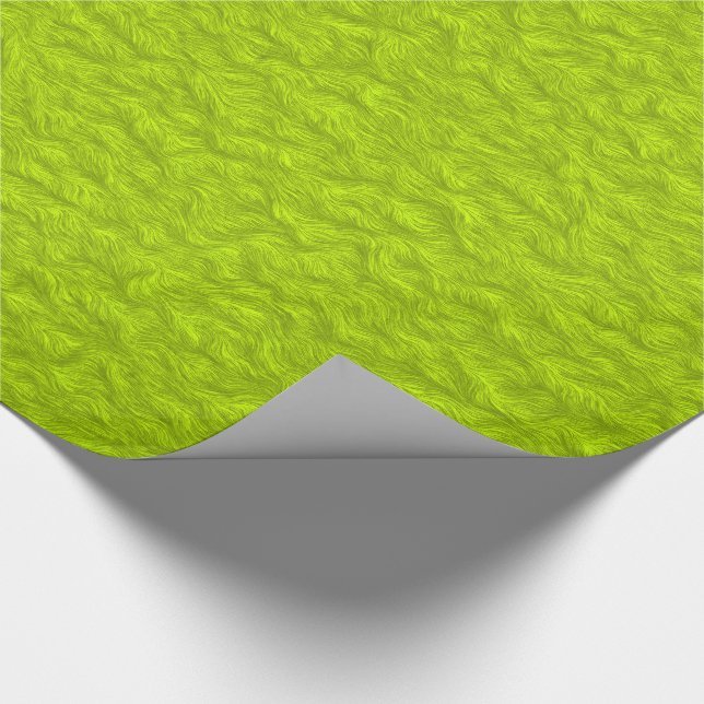 Lime Green Fur Look Design Wrapping Paper (Corner)