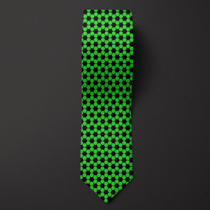Lime Green Futbol Soccer Ball Pattern Tie